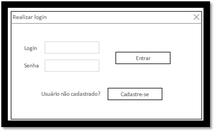 Tela de login do sistema